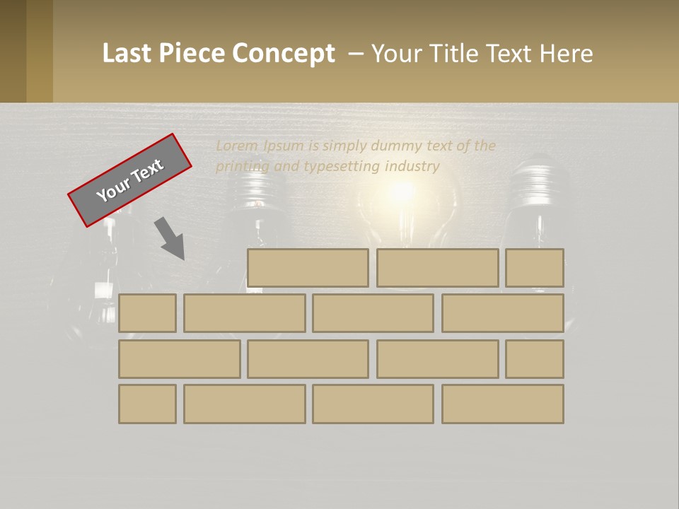 A Group Of Light Bulbs Sitting On Top Of A Wooden Table PowerPoint Template