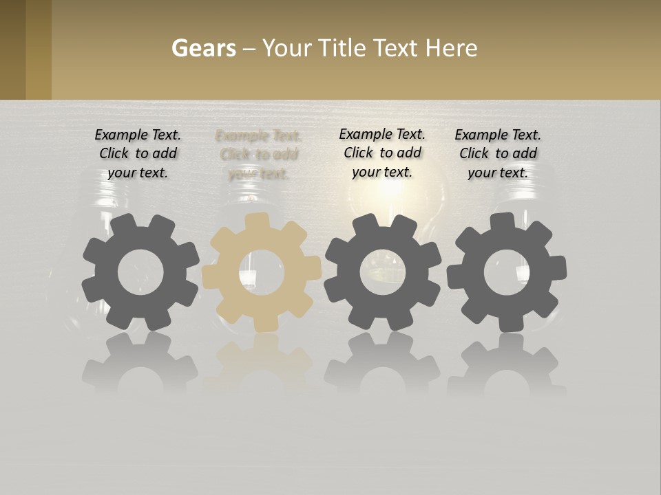 A Group Of Light Bulbs Sitting On Top Of A Wooden Table PowerPoint Template