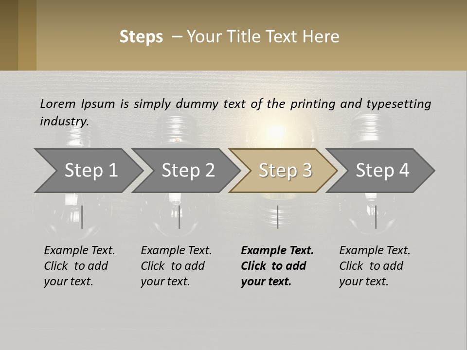 A Group Of Light Bulbs Sitting On Top Of A Wooden Table PowerPoint Template