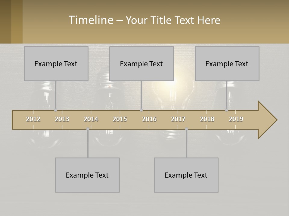 A Group Of Light Bulbs Sitting On Top Of A Wooden Table PowerPoint Template