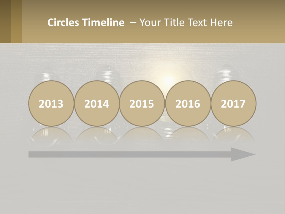 A Group Of Light Bulbs Sitting On Top Of A Wooden Table PowerPoint Template