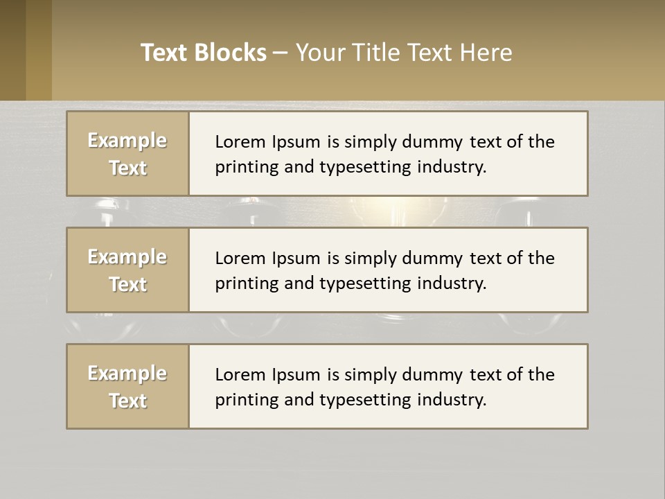 A Group Of Light Bulbs Sitting On Top Of A Wooden Table PowerPoint Template