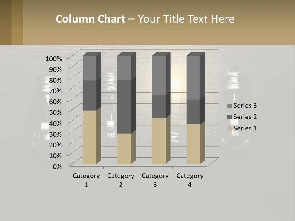 A Group Of Light Bulbs Sitting On Top Of A Wooden Table PowerPoint Template
