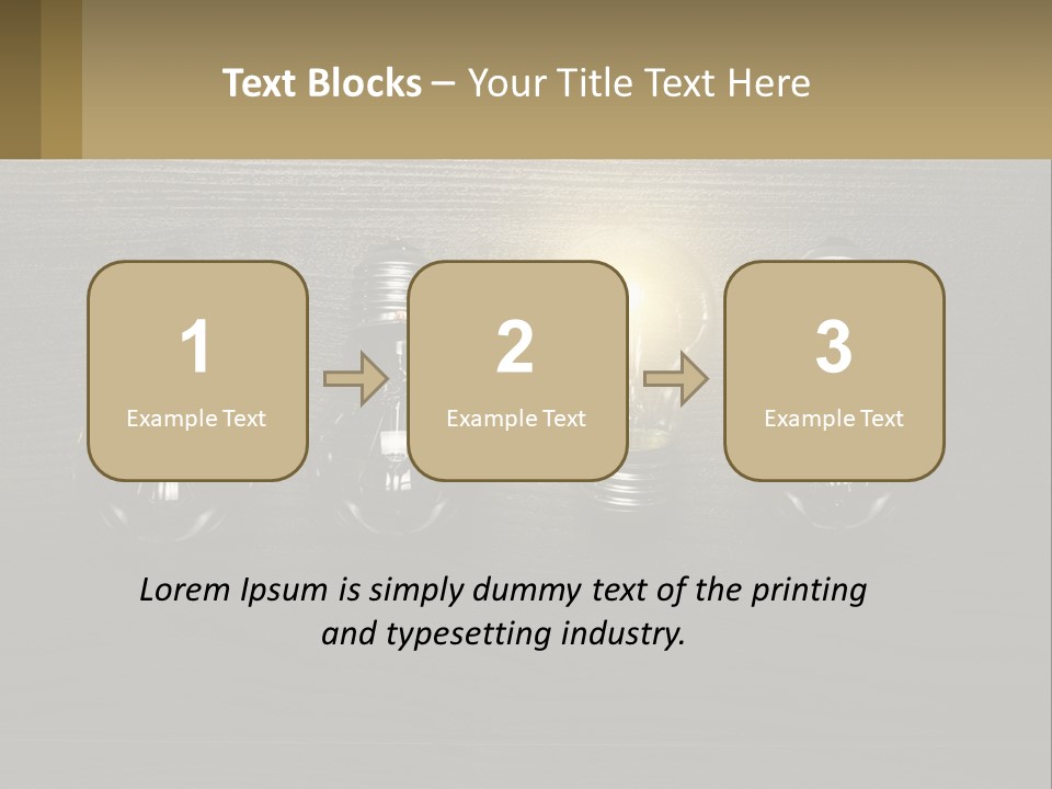 A Group Of Light Bulbs Sitting On Top Of A Wooden Table PowerPoint Template
