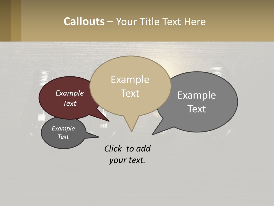A Group Of Light Bulbs Sitting On Top Of A Wooden Table PowerPoint Template