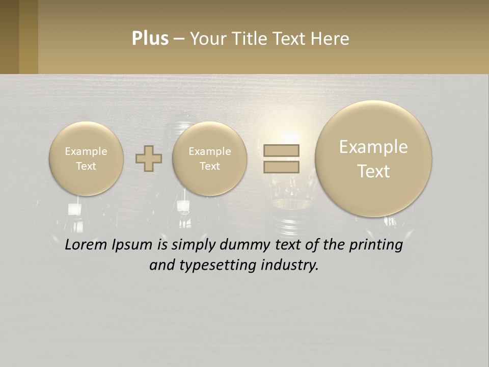 A Group Of Light Bulbs Sitting On Top Of A Wooden Table PowerPoint Template