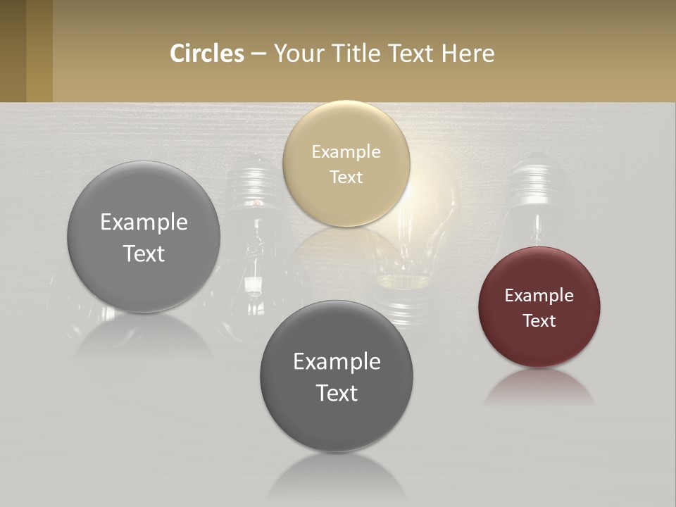 A Group Of Light Bulbs Sitting On Top Of A Wooden Table PowerPoint Template