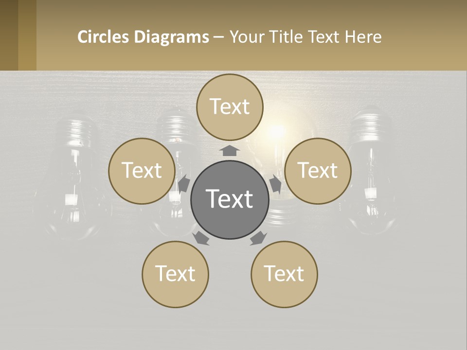A Group Of Light Bulbs Sitting On Top Of A Wooden Table PowerPoint Template
