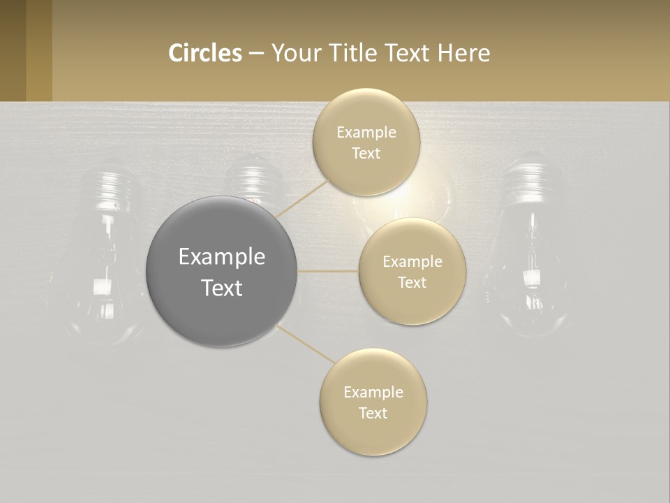 A Group Of Light Bulbs Sitting On Top Of A Wooden Table PowerPoint Template