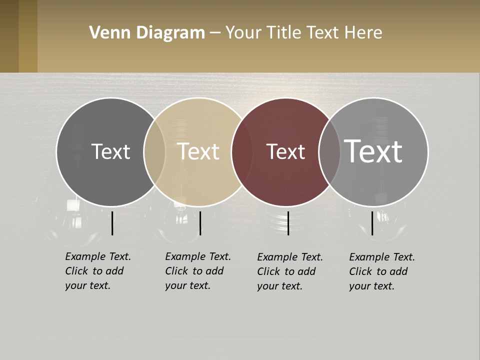 A Group Of Light Bulbs Sitting On Top Of A Wooden Table PowerPoint Template