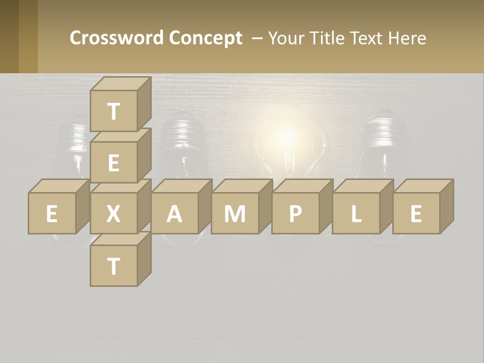 A Group Of Light Bulbs Sitting On Top Of A Wooden Table PowerPoint Template