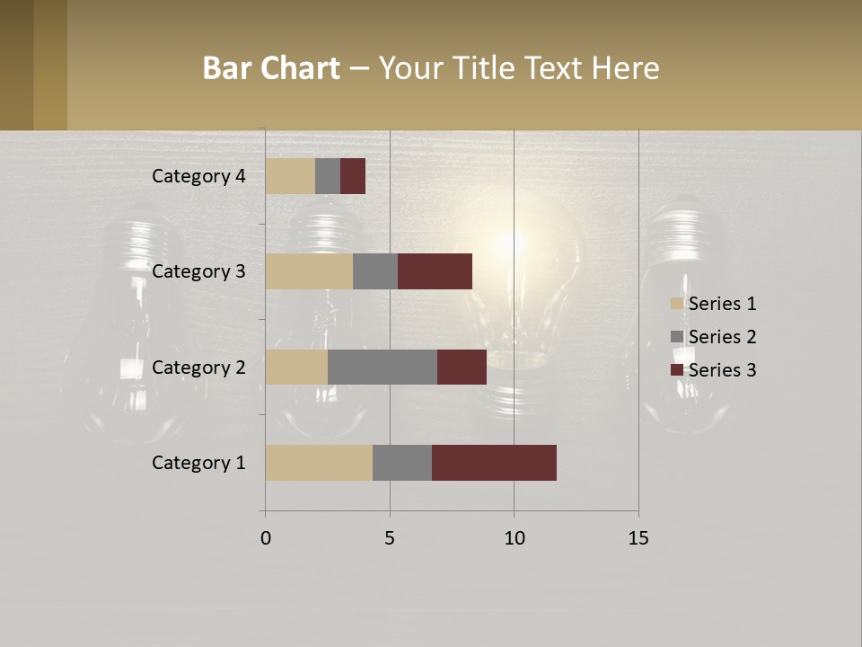 A Group Of Light Bulbs Sitting On Top Of A Wooden Table PowerPoint Template
