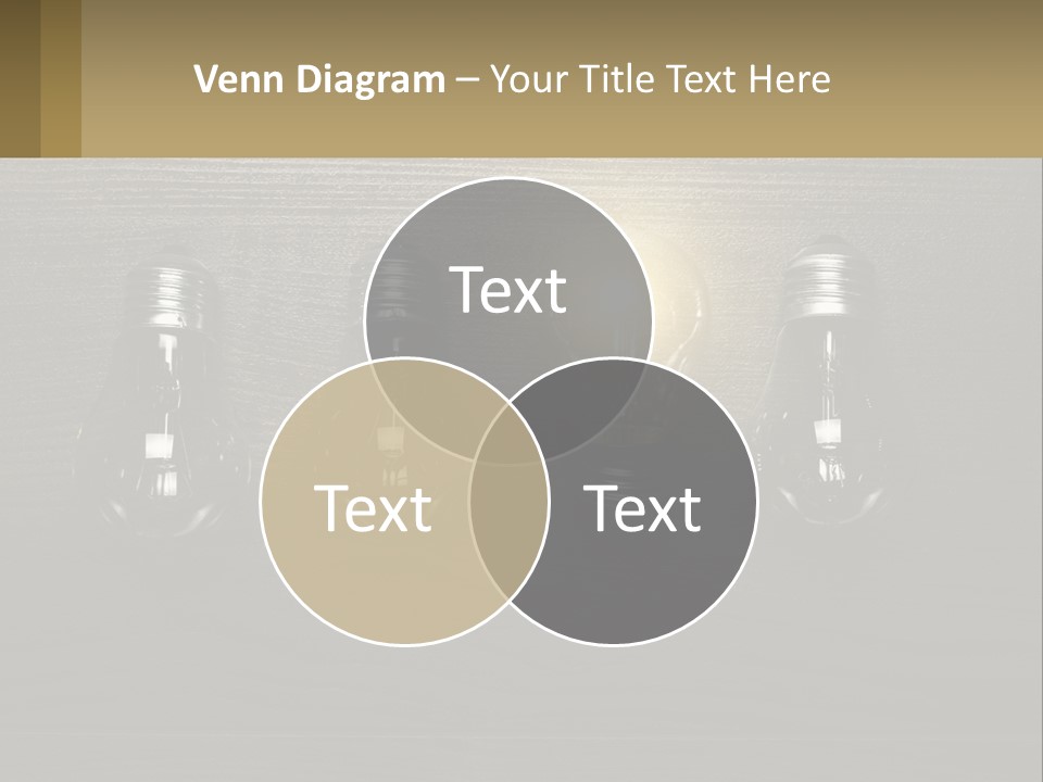 A Group Of Light Bulbs Sitting On Top Of A Wooden Table PowerPoint Template