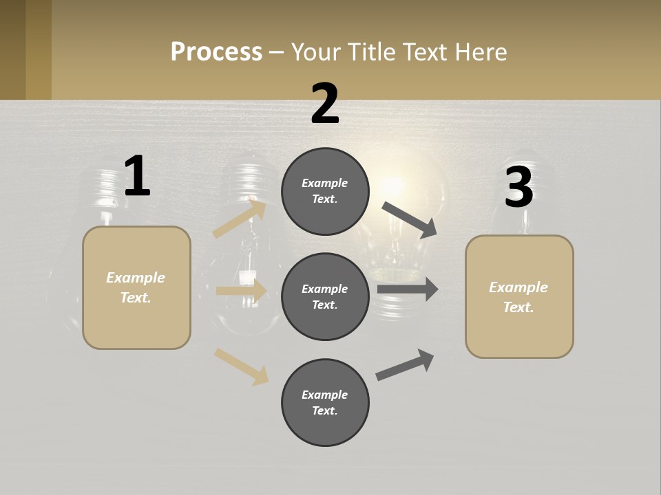 A Group Of Light Bulbs Sitting On Top Of A Wooden Table PowerPoint Template