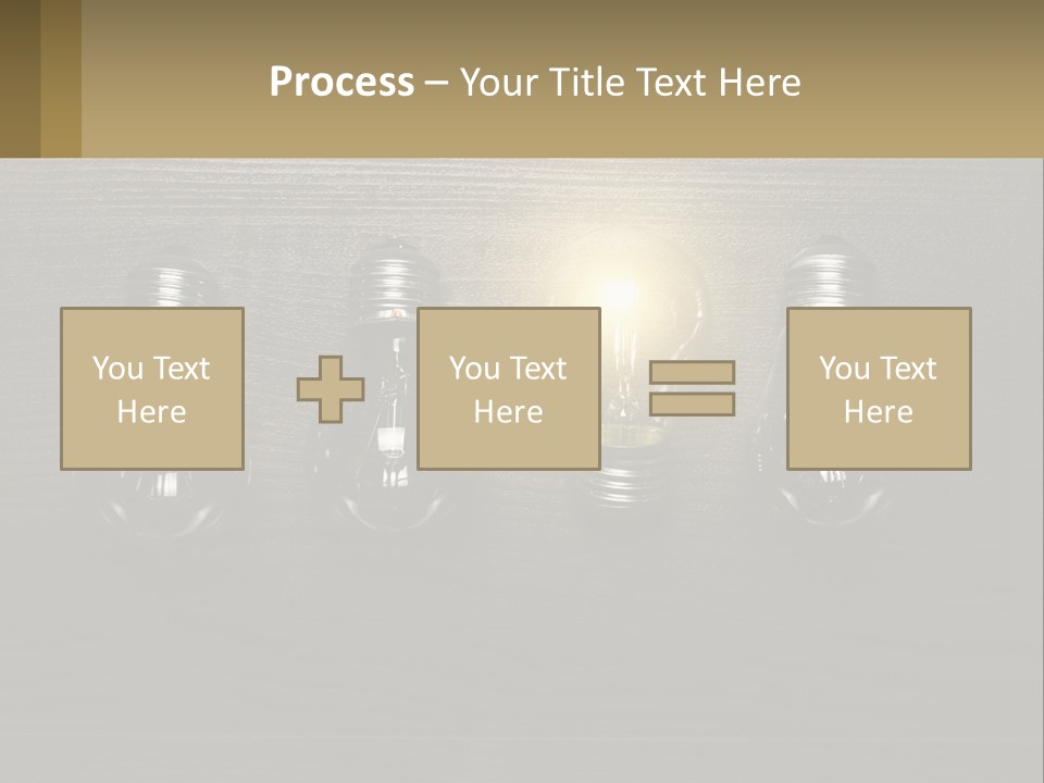 A Group Of Light Bulbs Sitting On Top Of A Wooden Table PowerPoint Template