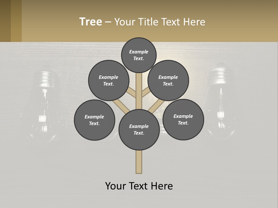 A Group Of Light Bulbs Sitting On Top Of A Wooden Table PowerPoint Template