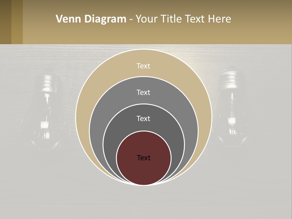 A Group Of Light Bulbs Sitting On Top Of A Wooden Table PowerPoint Template