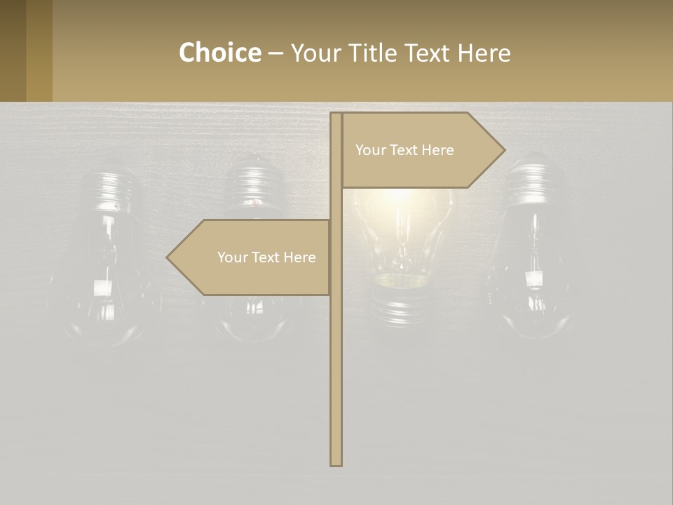 A Group Of Light Bulbs Sitting On Top Of A Wooden Table PowerPoint Template