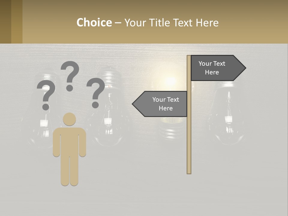 A Group Of Light Bulbs Sitting On Top Of A Wooden Table PowerPoint Template
