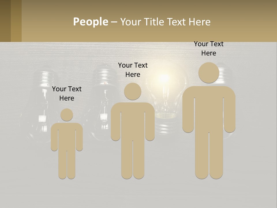 A Group Of Light Bulbs Sitting On Top Of A Wooden Table PowerPoint Template