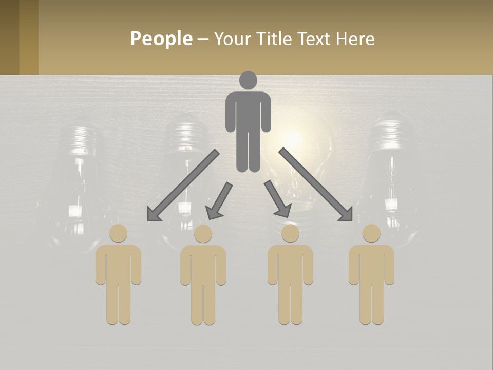 A Group Of Light Bulbs Sitting On Top Of A Wooden Table PowerPoint Template