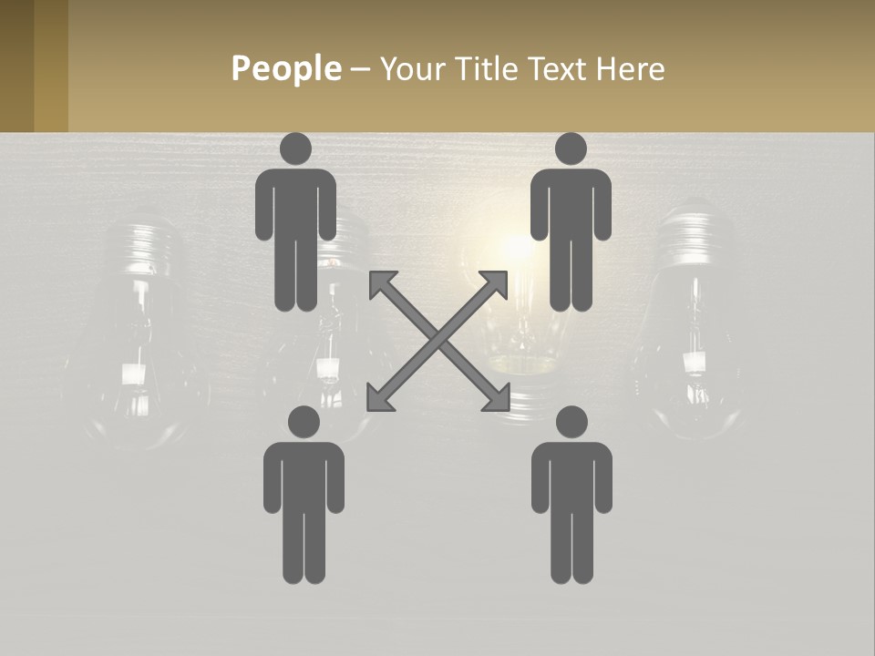 A Group Of Light Bulbs Sitting On Top Of A Wooden Table PowerPoint Template