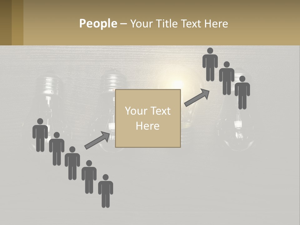 A Group Of Light Bulbs Sitting On Top Of A Wooden Table PowerPoint Template