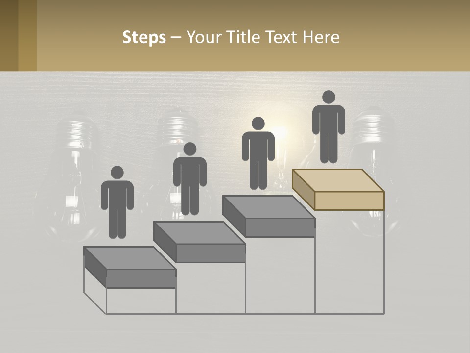 A Group Of Light Bulbs Sitting On Top Of A Wooden Table PowerPoint Template