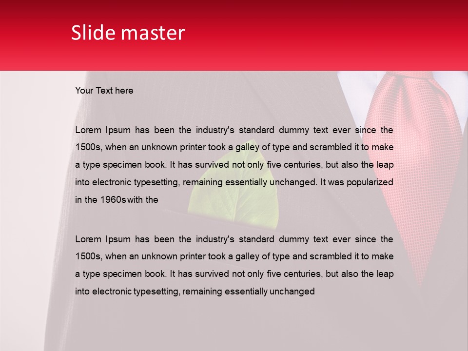 A Man In A Suit With A Green Leaf In His Pocket PowerPoint Template