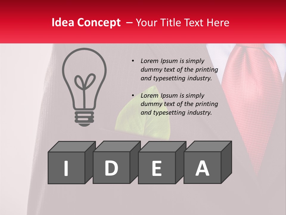 A Man In A Suit With A Green Leaf In His Pocket PowerPoint Template