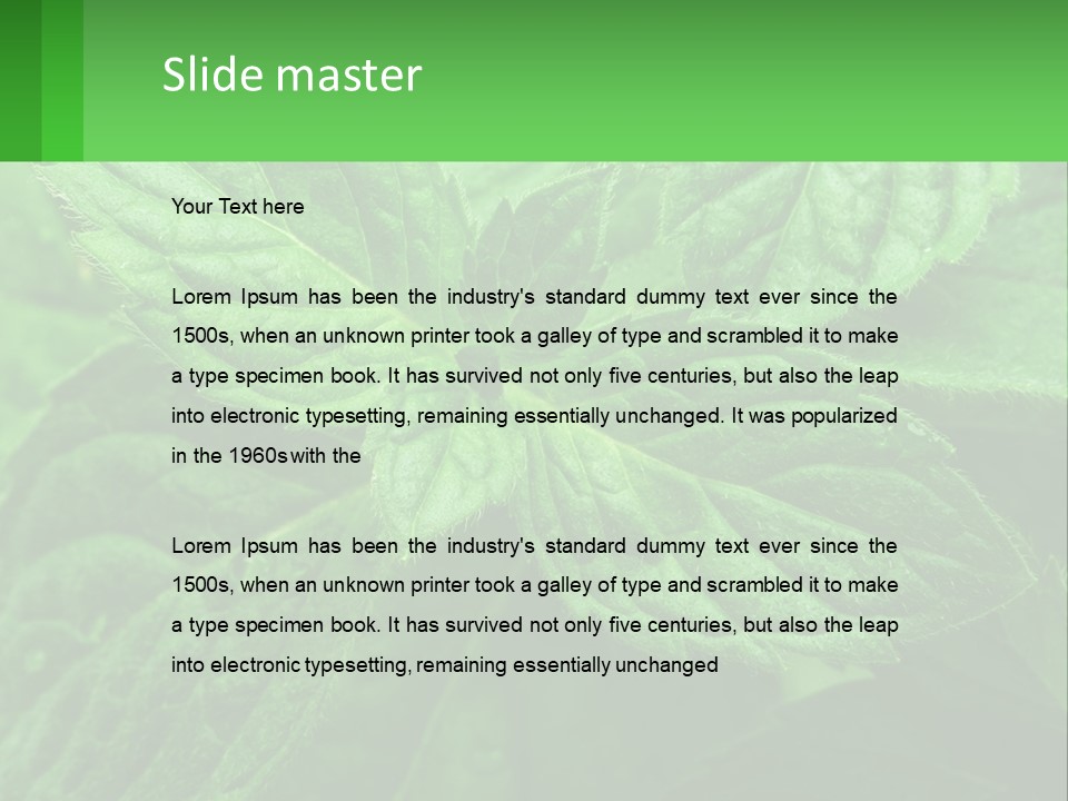 A Green Leaf Powerpoint Presentation Template PowerPoint Template