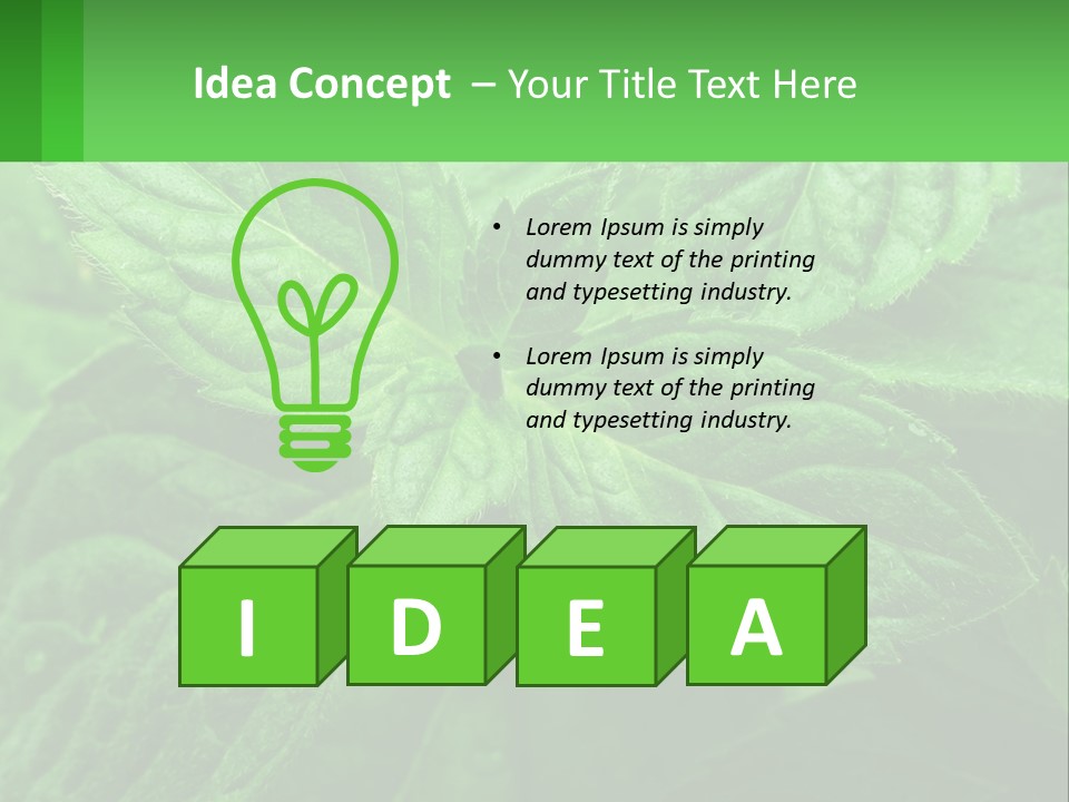 A Green Leaf Powerpoint Presentation Template PowerPoint Template
