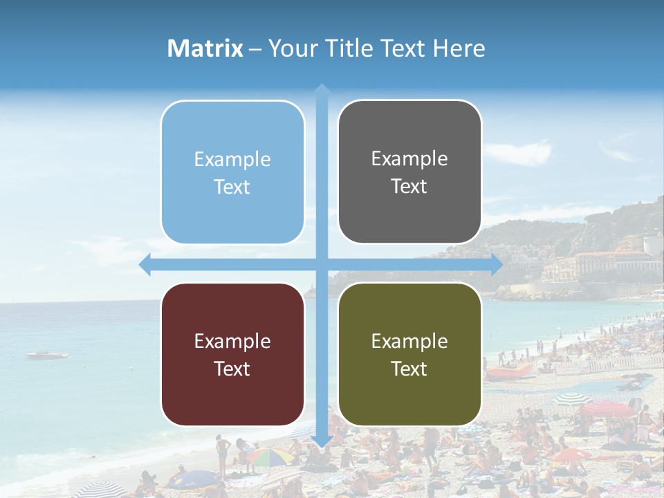 A Crowded Beach With Many People On It PowerPoint Template