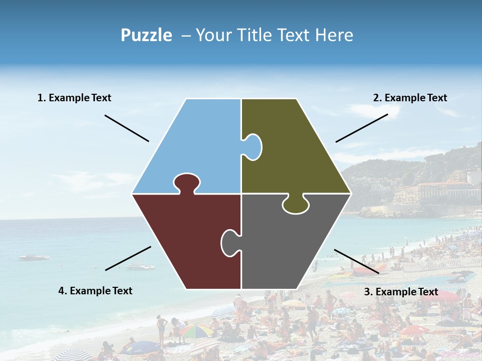 A Crowded Beach With Many People On It PowerPoint Template