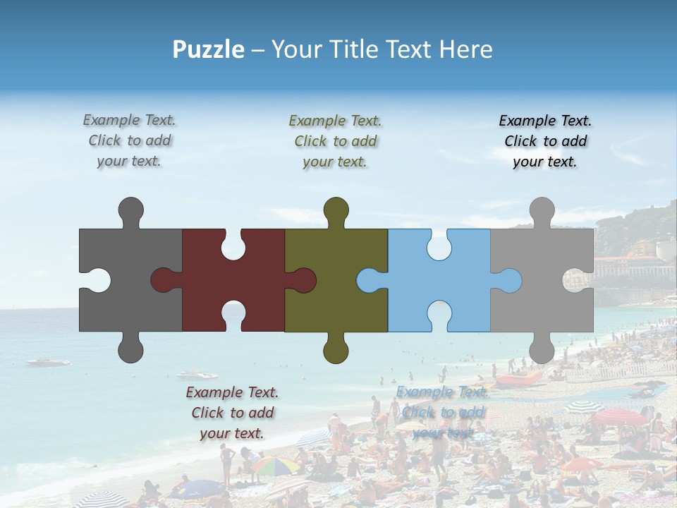 A Crowded Beach With Many People On It PowerPoint Template