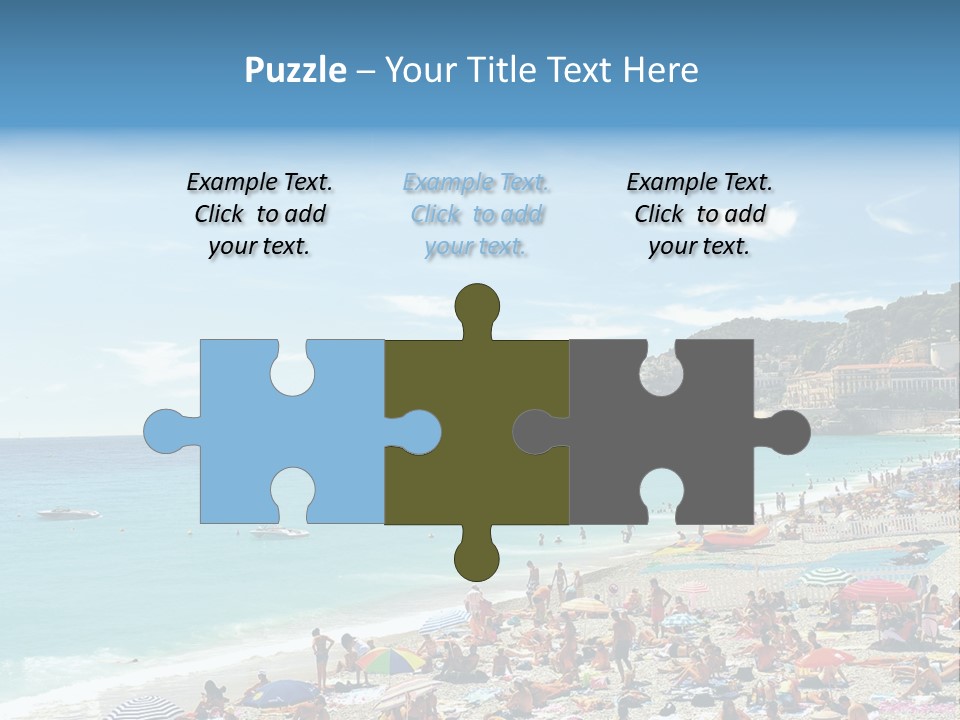 A Crowded Beach With Many People On It PowerPoint Template