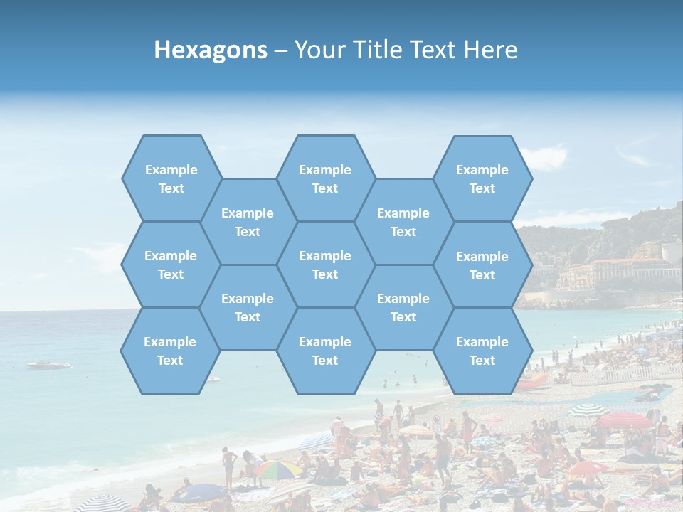 A Crowded Beach With Many People On It PowerPoint Template