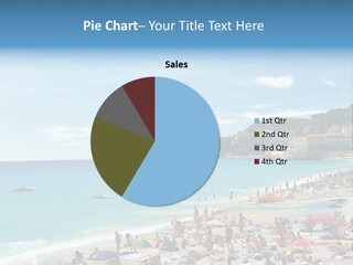 A Crowded Beach With Many People On It PowerPoint Template