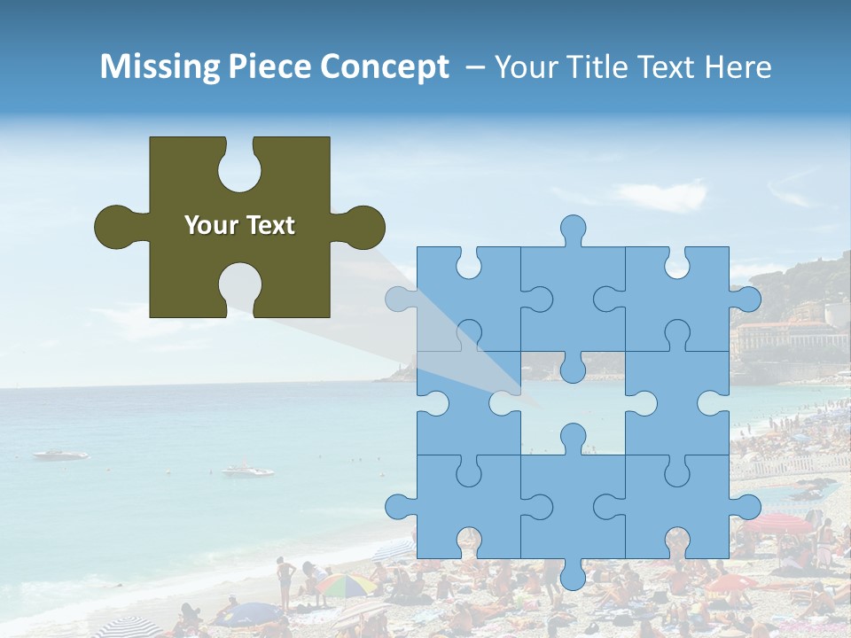 A Crowded Beach With Many People On It PowerPoint Template