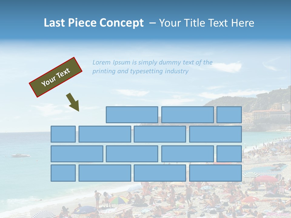 A Crowded Beach With Many People On It PowerPoint Template