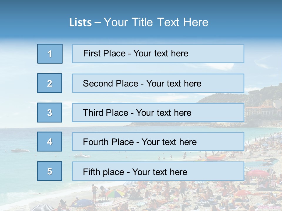 A Crowded Beach With Many People On It PowerPoint Template