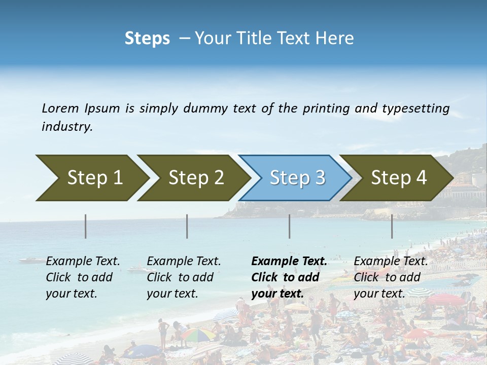 A Crowded Beach With Many People On It PowerPoint Template