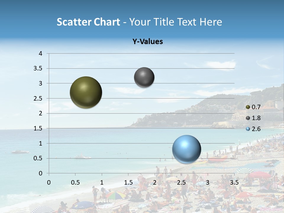 A Crowded Beach With Many People On It PowerPoint Template