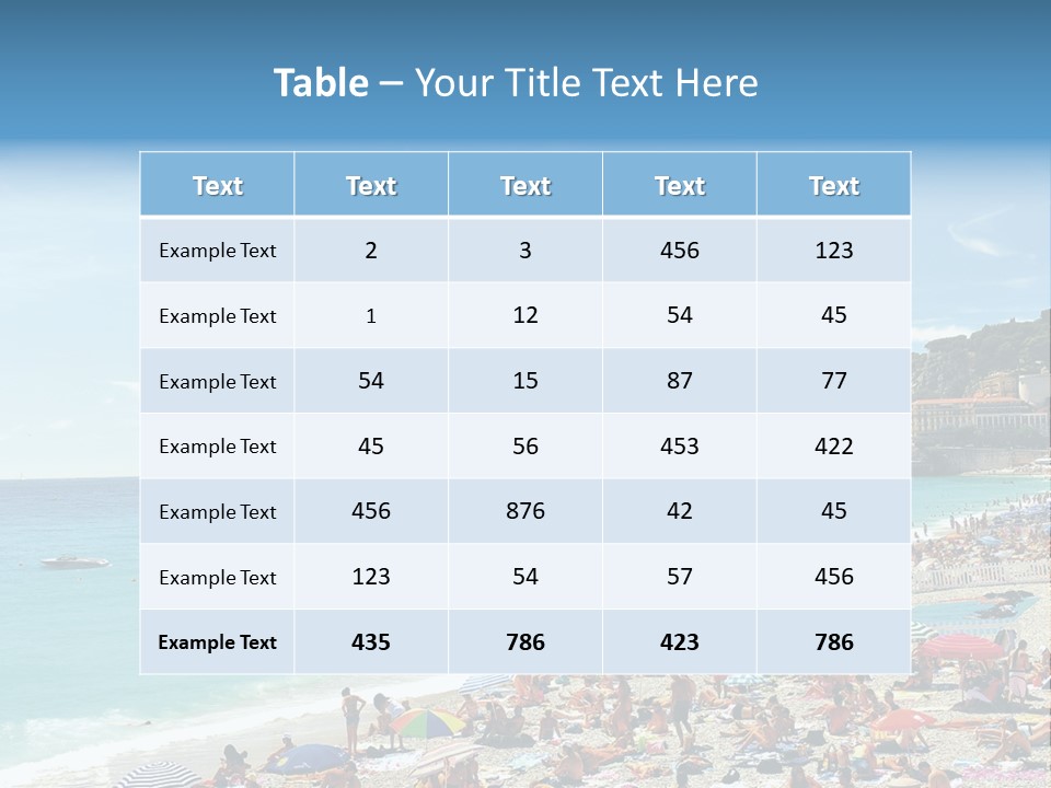 A Crowded Beach With Many People On It PowerPoint Template