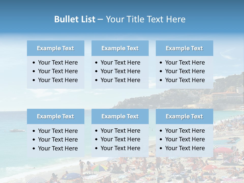 A Crowded Beach With Many People On It PowerPoint Template