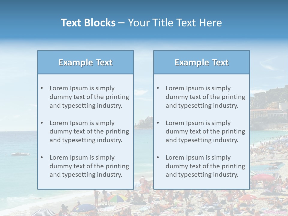 A Crowded Beach With Many People On It PowerPoint Template