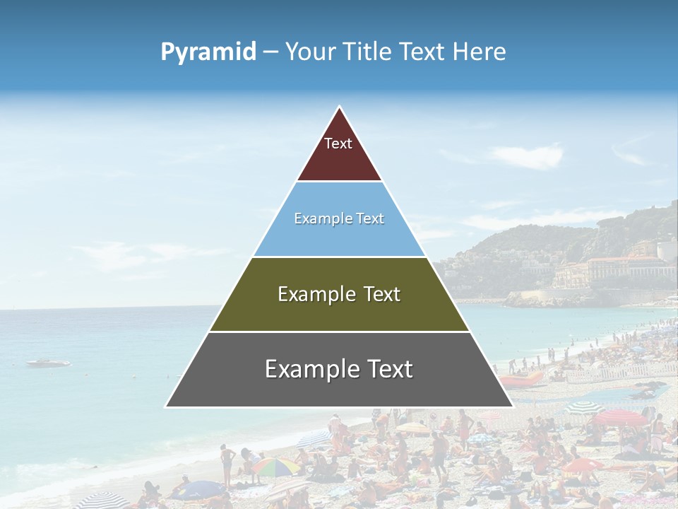 A Crowded Beach With Many People On It PowerPoint Template