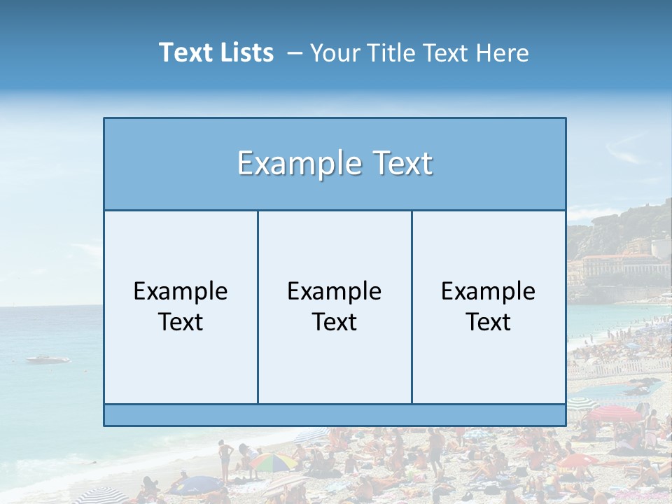 A Crowded Beach With Many People On It PowerPoint Template