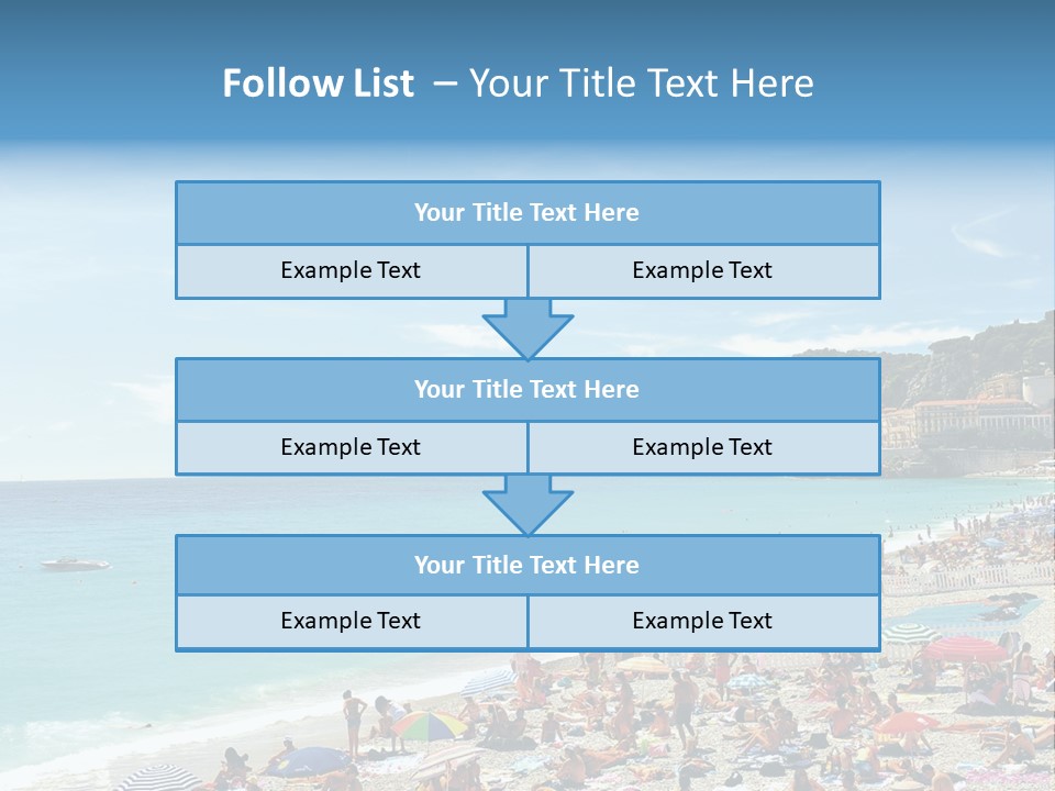 A Crowded Beach With Many People On It PowerPoint Template
