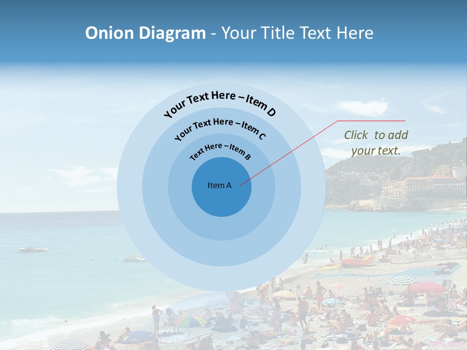 A Crowded Beach With Many People On It PowerPoint Template